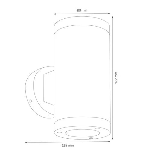LCD 1060 up/down utendørs vegglampe, grafitt New