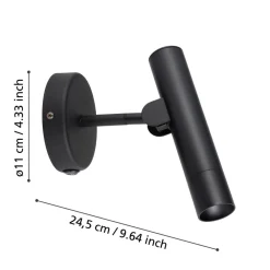 EGLO Almudaina LED-vegglampe, svart Bredde 11 cm, stål Sale