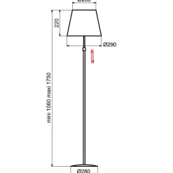 Aluminor Store gulvlampe, alu/hvit
