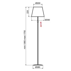 Aluminor Store gulvlampe, krom/hvit| Gulvlamper