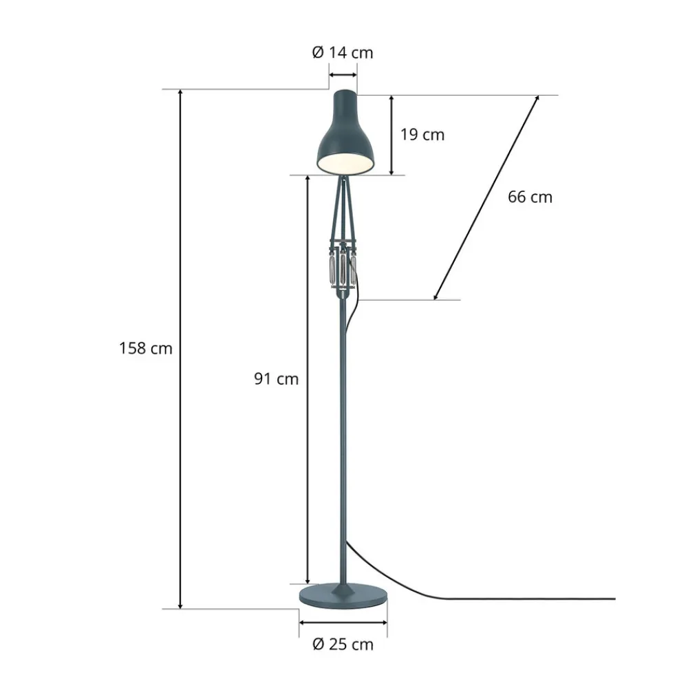 Anglepoise Type 75 gulvlampe skifergrå Best