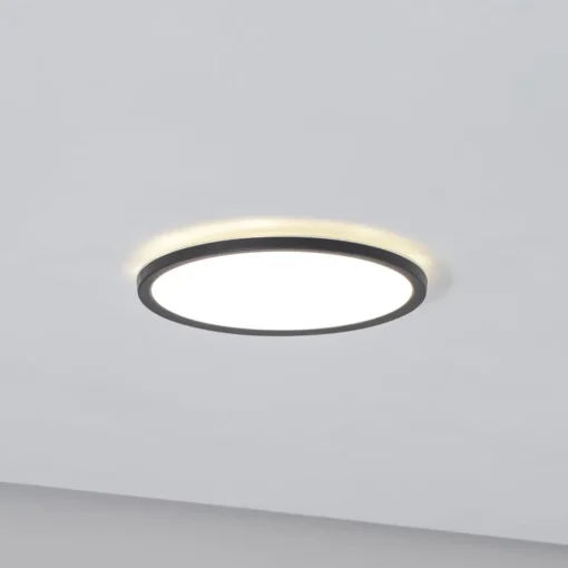 TK Lighting Aqua LED-panel, Ø 30 cm, svart, metall/plast, CCT dimbar| Kontorbelysning