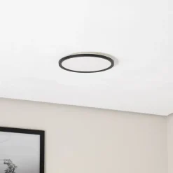 TK Lighting Aqua LED-panel, Ø 30 cm, svart, metall/plast, CCT dimbar| Kontorbelysning