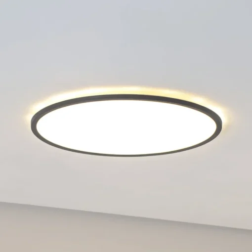 TK Lighting Aqua LED-panel, Ø 50 cm, svart, metall/plast, CCT dimbar| Butikkbelysning|Led-Innendørs