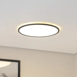 TK Lighting Aqua LED-panel, Ø 50 cm, svart, metall/plast, CCT dimbar| Butikkbelysning|Led-Innendørs