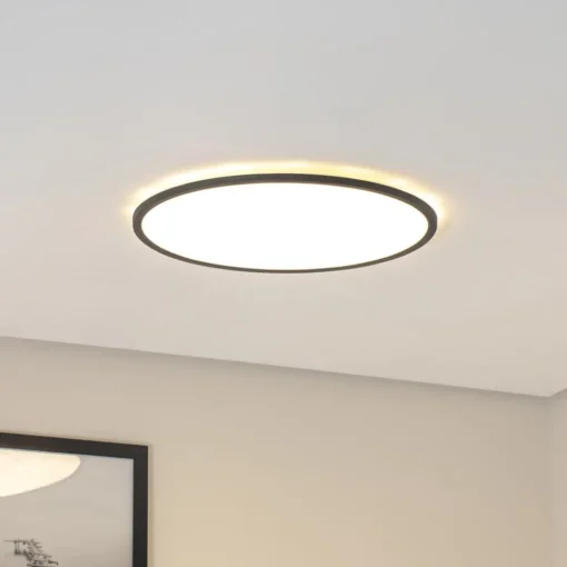 TK Lighting Aqua LED-panel, Ø 50 cm, svart, metall/plast, CCT dimbar| Butikkbelysning|Led-Innendørs
