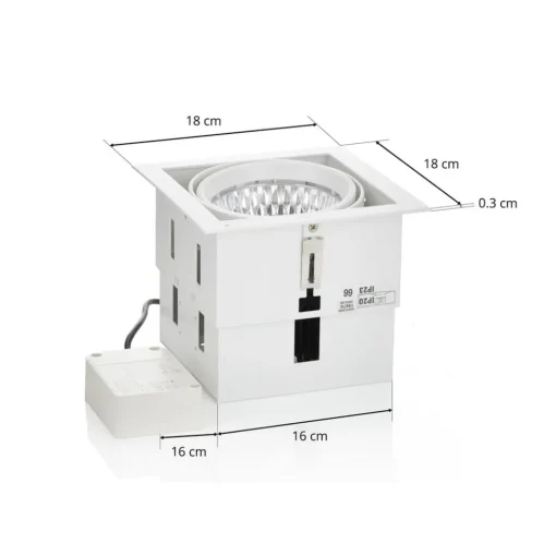 Arcchio Adin LED-innbyggingslampe, 4 000 K, 25,9 W, hvit| Butikkbelysning|Downlights