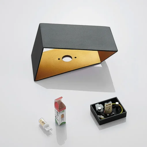 Arcchio Assona vegglampe, svart-gull Outlet