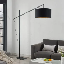 Arcchio buelampe Mossa, 200 cm, svart-gull, tekstil Sale