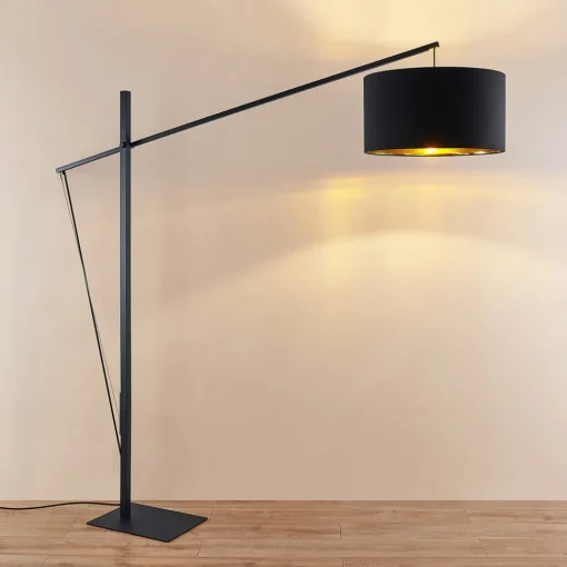 Arcchio buelampe Mossa, 200 cm, svart-gull, tekstil Sale