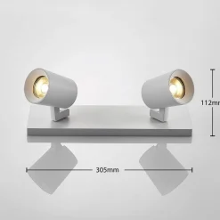 Arcchio downlight Iavo, 30 cm, hvit, 2 lyskilder, metall| Butikkbelysning|Design- Og Hotellbelysning