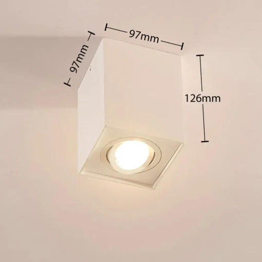 Arcchio downlight Jolina, kantet, hvit, 13 cm, metall| Kontorbelysning