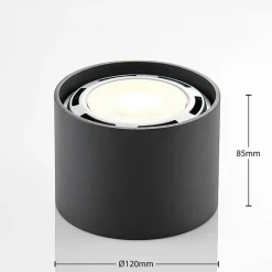 Arcchio downlight Mabel, Ø 12 cm, grå, metall, GU10| Butikkbelysning|Design- Og Hotellbelysning