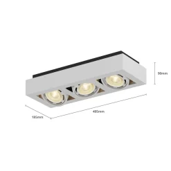 Arcchio downlight Ronka, 50 cm, 3 lyskilder, hvit, GU10 Best