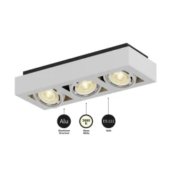 Arcchio downlight Ronka, 50 cm, 3 lyskilder, hvit, GU10 Best