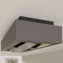 Arcchio downlight Ronka, 34 cm, 2 lyskilder, grå, GU10| Design- Og Hotellbelysning