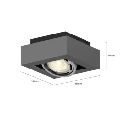 Arcchio downlight Ronka, grå, 19 cm x 19 cm, GU10 Clearance