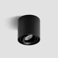 Arcchio downlight Walza, svart, metall, Ø 9,3 cm, GU10| Spotter I Tak|Taklamper