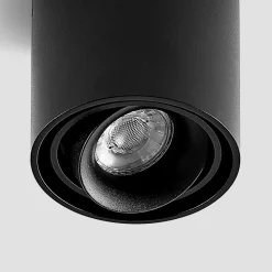 Arcchio downlight Walza, svart, metall, Ø 9,3 cm, GU10| Spotter I Tak|Taklamper