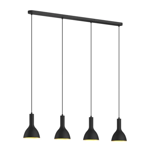 Arcchio hengelampe Cosmina, 4 lyskilder, lengde 120 cm, svart Discount