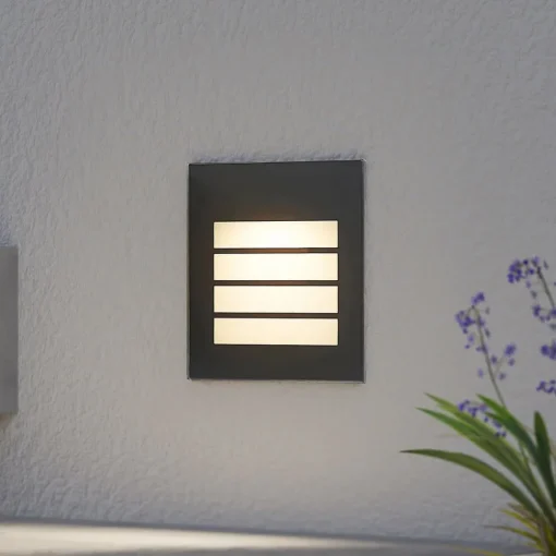 Arcchio LED innfelt vegglampe Zamo, lamell, svart, IP65| Kommersiell Utebelysning