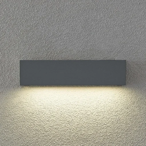 Arcchio LED utendørs vegglampe Lengo, CCT, 25 cm, 1-lys, grå| Kommersiell Utebelysning|Led-Utendørs
