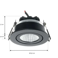 Arcchio LED-downlight Jyra, svart, 4 000K