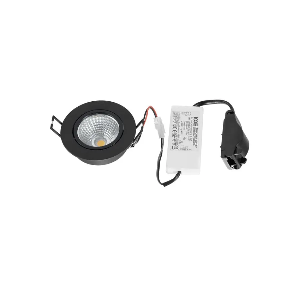 Arcchio LED-downlight Zarik, svart, 4 000 K| Butikkbelysning|Kontorbelysning