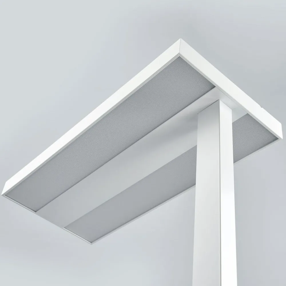 Arcchio LED-gulvlampe Logan Basic, hvit, 6 000 lm, dimbar| Kontorbelysning|Led-Innendørs