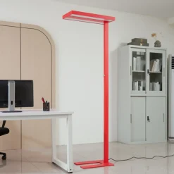 Arcchio LED-gulvlampe Logan Basic, rød, 6 000 lm, dimbar