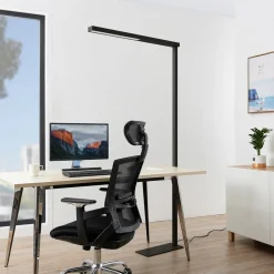 Arcchio LED-gulvlampe til kontor Tamilo, svart, metall, 194 cm| Gulvlamper