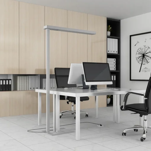 Arcchio LED-gulvlampe til kontor Susi, sett med 2, sølv, sensor Outlet