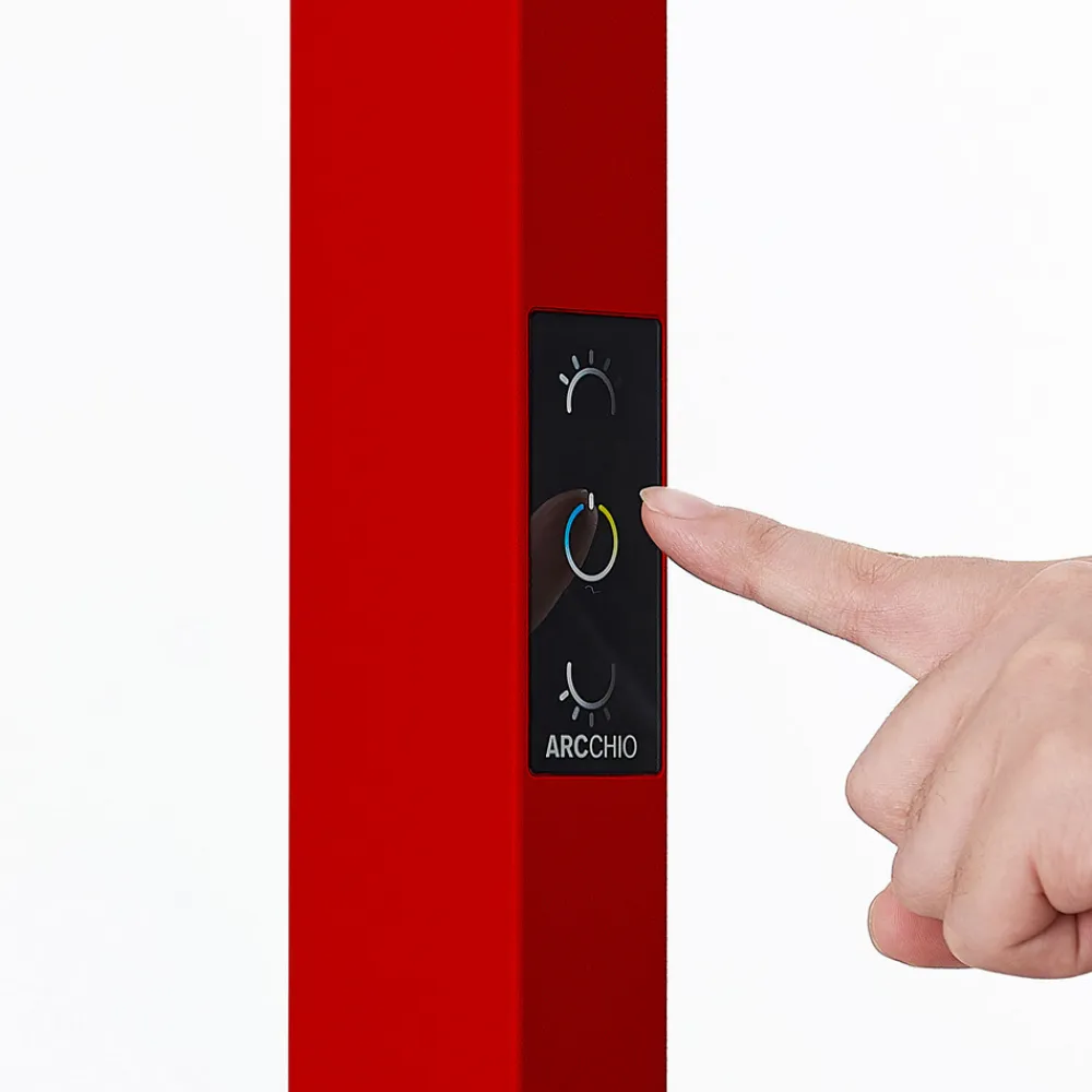 Arcchio LED-gulvlampe til kontor Susi, rød, sensor, berøringsdimmer Outlet