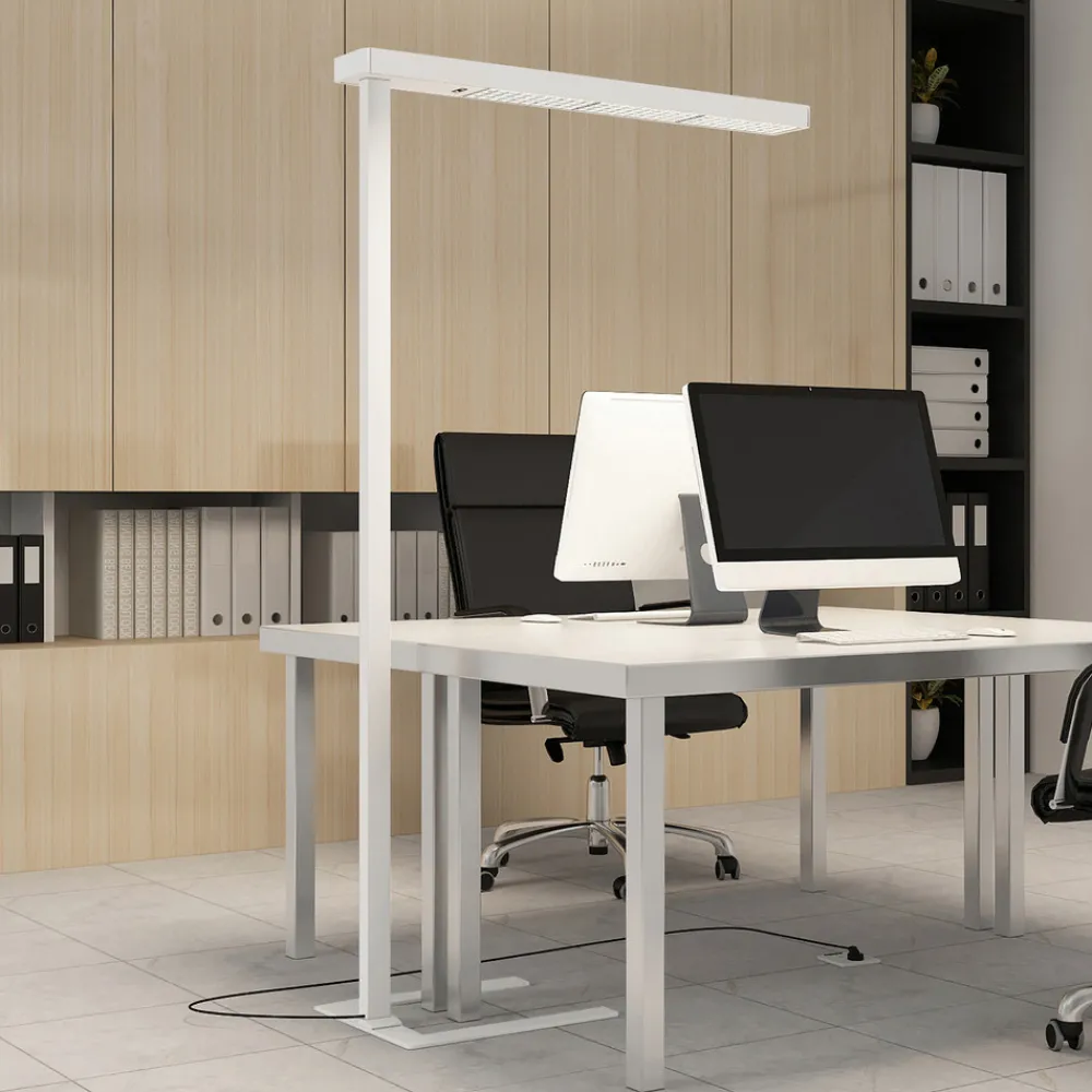 Arcchio LED-gulvlampe til kontor Susi, hvit, sensor, berøringsdimmer New