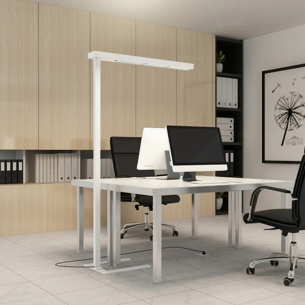 Arcchio LED-gulvlampe til kontor Susi, hvit, sensor, berøringsdimmer New