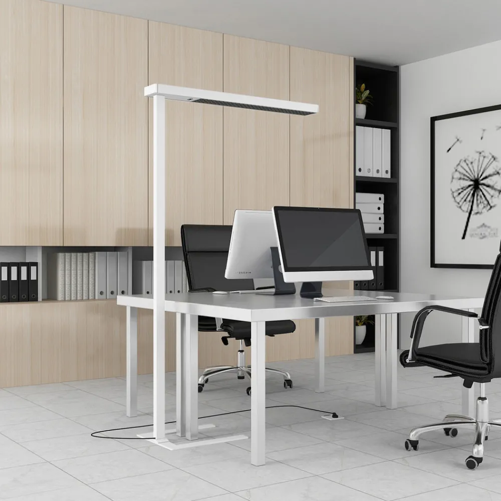 Arcchio LED-gulvlampe til kontor Susi, hvit, sensor, berøringsdimmer New