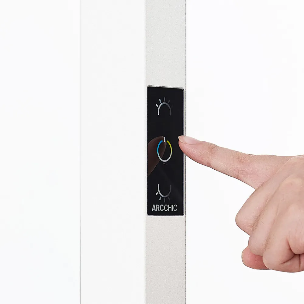 Arcchio LED-gulvlampe til kontor Susi, hvit, sensor, berøringsdimmer New