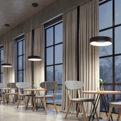 Arcchio LED-hengelampe Aleksi, Ø 45 cm, svart, metall, CCT Outlet