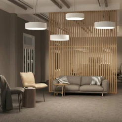 Arcchio LED-hengelampe Noabelle, Ø 40 cm, hvit, metall| Butikkbelysning