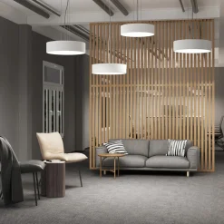 Arcchio LED-hengelampe Noabelle, Ø 40 cm, hvit, metall| Butikkbelysning