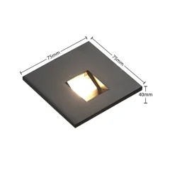 Arcchio LED-innbyggingslampe Vexi, 7,5 cm x 7,5 cm, svart, CCT| Led-Innendørs|Downlights