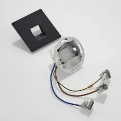 Arcchio LED-innbyggingslampe Vexi, 7,5 cm x 7,5 cm, svart, CCT| Led-Innendørs|Downlights