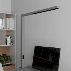 Arcchio LED-klemmelampe Jolinda, sølv, metall, dimbar| Kontorbelysning|Led-Innendørs