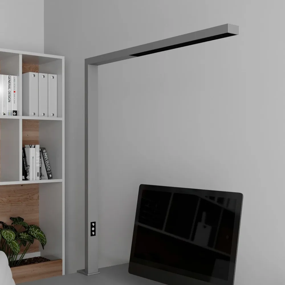 Arcchio LED-klemmelampe Jolinda, sølv, metall, dimbar| Kontorbelysning|Led-Innendørs