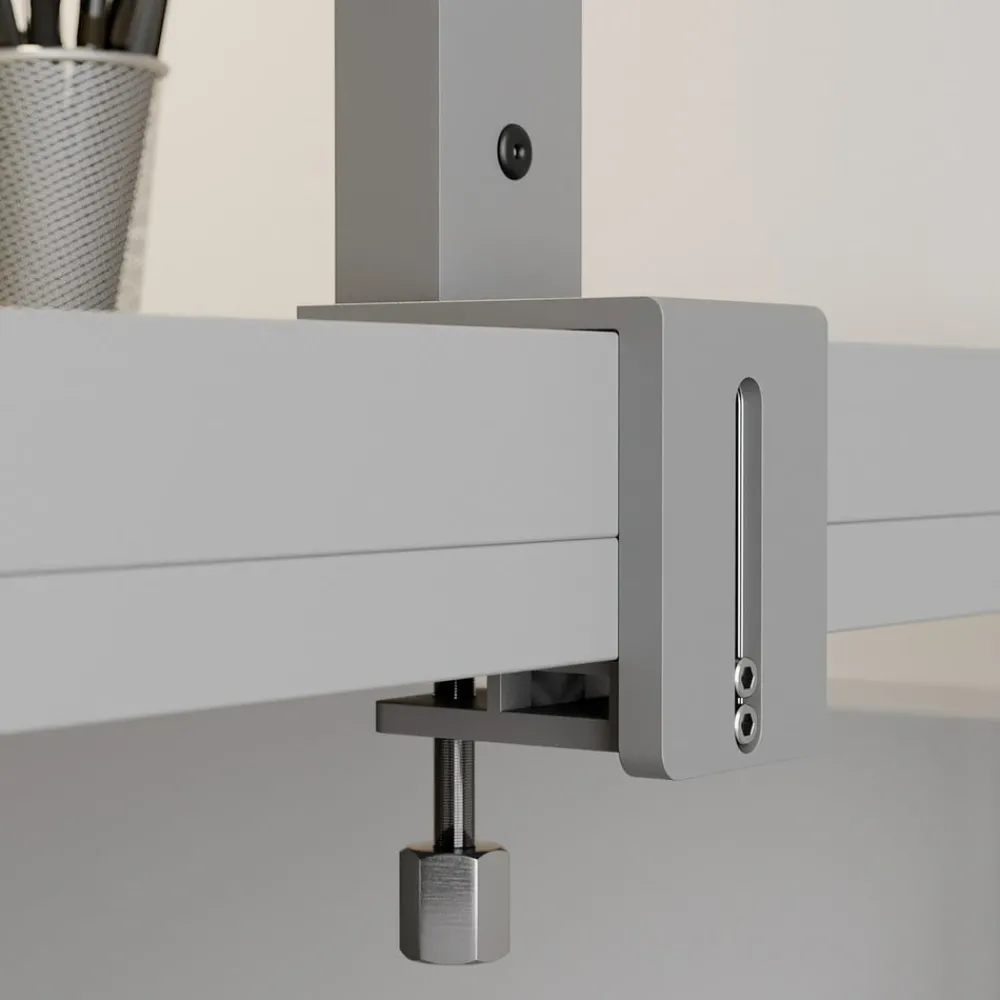 Arcchio LED-klemmelampe Jolinda, sølv, metall, dimbar| Kontorbelysning|Led-Innendørs