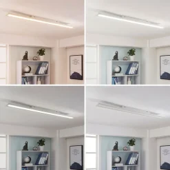 Arcchio LED-panel Arya, 120 cm, hvit, dimbar, aluminium| Kontorbelysning|Led-Innendørs