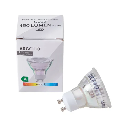 Arcchio LED-pære GU10 2,5W 6500K 450lm glass sett med 3 stk Online
