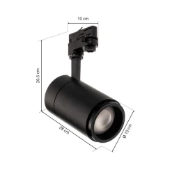 Arcchio LED-skinnespotlight Nanna, 4000K, svart, DALI New