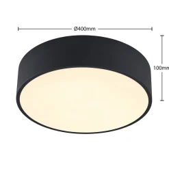 Arcchio LED-taklampe Noabelle, Ø 40 cm, svart, metall| Design- Og Hotellbelysning