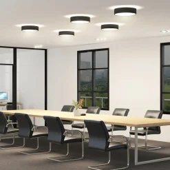 Arcchio LED-taklampe Vanida, svart, Ø 40 cm, opp/ned| Led-Innendørs|Taklamper